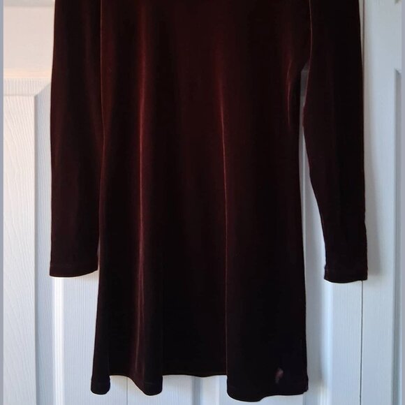 Banana Republic Burgundy Stretch Velour Party Holiday Dress - Picture 4 of 9